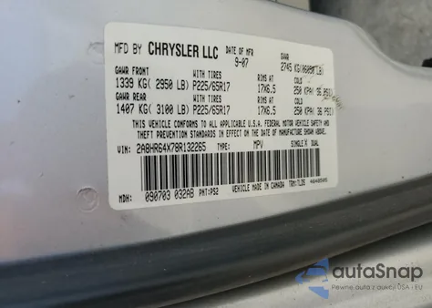 2008 Chrysler Town & Country Limited from USA, damaged, VIN 2A8HR64X78R132265